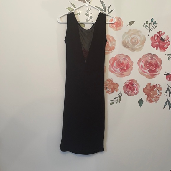 ASOS low back deep front black dress - Picture 1 of 4
